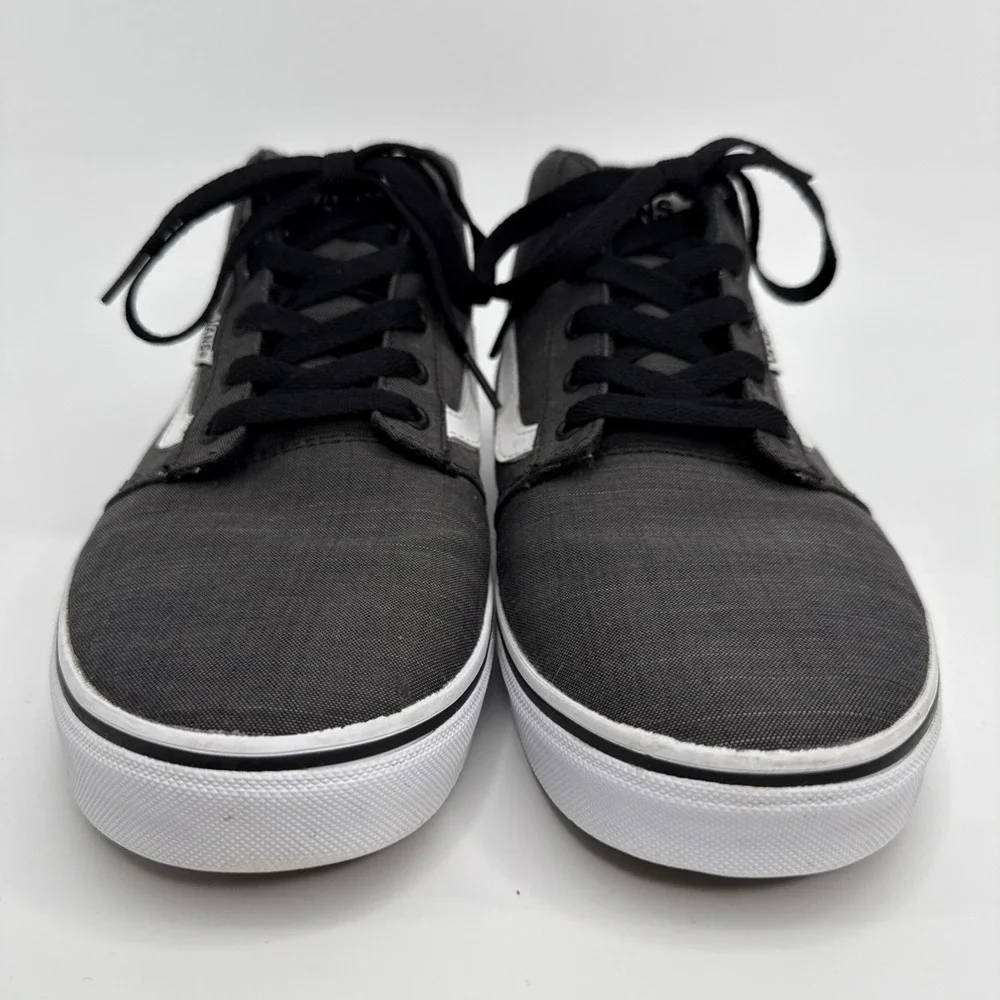 VANS Men's 12 Gray Black Canvas High Top Skateboard Shoes
